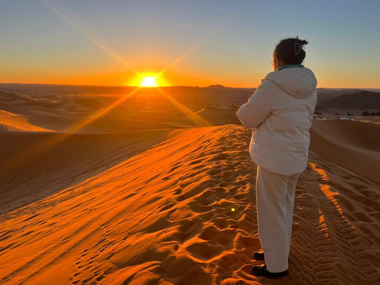 Pôr do sol nas dunas de Merzouga
